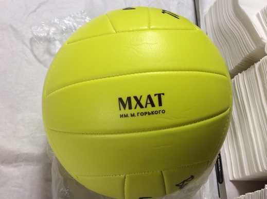 Нанесение логотипа на волейбольный мяч УФ печатью