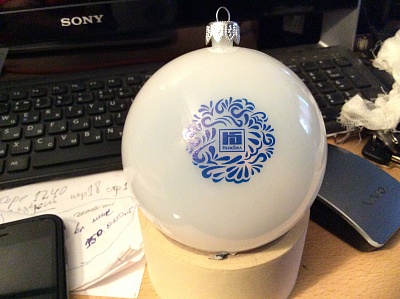 Полупрозрачный шар с логотипом тампопечать