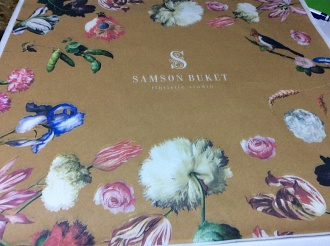 Изготовление пробника бумаги для упаковки цветов компании Самсон-букет
