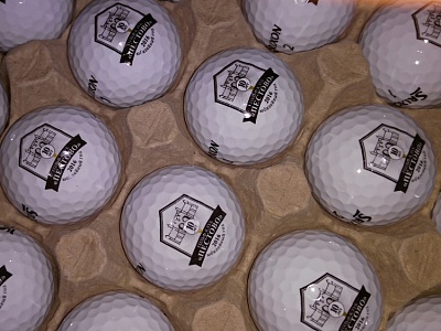 Мячи для гольфа. Нанесение логотипа в 2 цвета.
