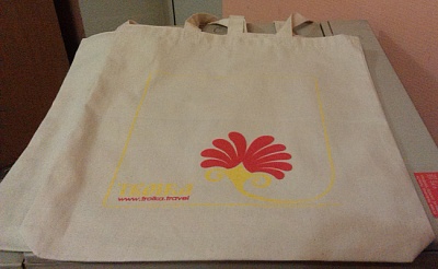 Холщовые сумки с логотипом. Нанесение в два цвета.