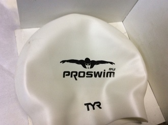 Нанесение логотипа на силиконовую шапочку для бассейна в один цвет.