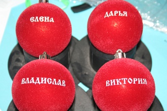 Елочные флокированные шары с именами.
