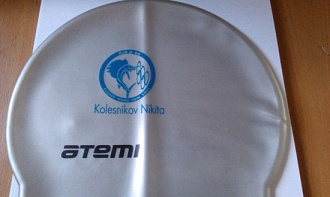 Силиконовая шапка для басейна с логотипом. 